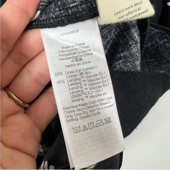 NWOT Madewell Square-Neck Pleat-Detail Black Mini Dress in Lazy Daisies XXS - Picture 10 of 11